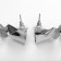 Earrings Metal "Balt" corrugated, silver color