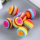 Beads for creativity plastic "Ribbed striped" set 15 grams d = 2 cm