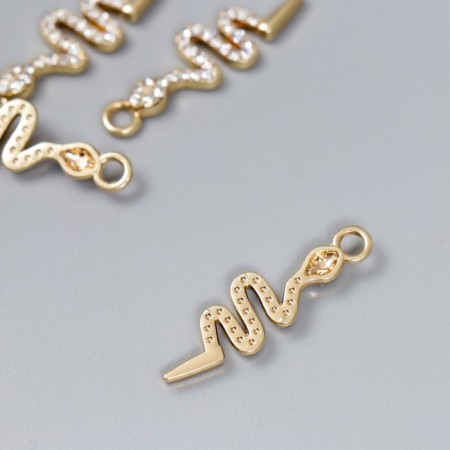Decor for creativity Metal "snake" rhinestones 2.6x0.8 cm-1