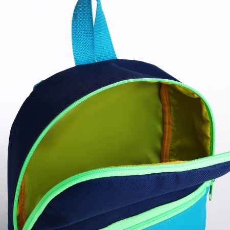 Children's backpack on the Textura zipper, external pocket, dark blue color/blue-3