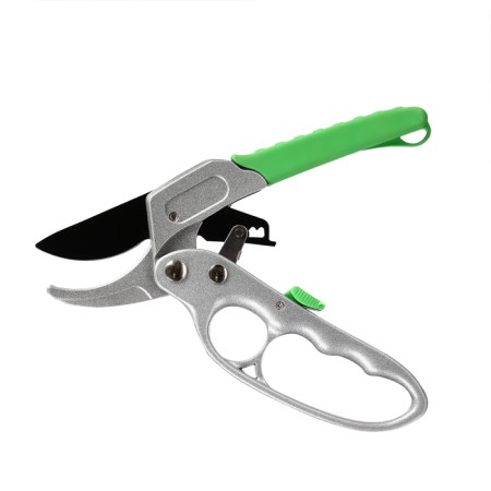 Contact secaterator, 7 "(18 cm), with a ratchet mechanism, plastic handles, Greengo-11