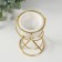 Ceramics candlestick, 1 candle “spiral” white with gold 6.8x6.7x11.3 cm