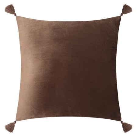 Decorative pillowcase with brushes Ethel Color Coffee, 45x45 cm, polyester, velor