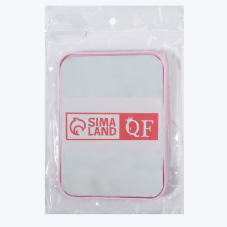 Table mirror straight (1) b/took 11.5*15.5*1.2cm plastic pink package QF-4
