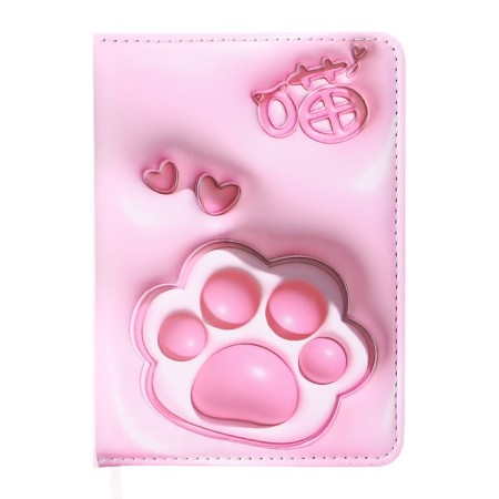 Notebook A6, Devente Cat Paws, 192 sheets, hard cover, artificial skin with foam rubber, 70g/m2, mix-4