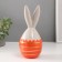 Souvenir Ceramics "Rabbit in an egg with stripes" gray-orange 9.2x9x20.5 cm