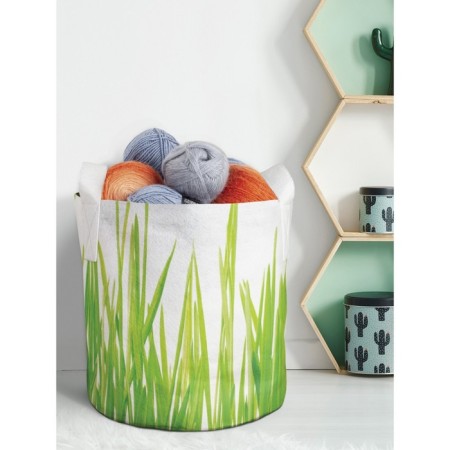 Textile bag “Fresh grass”, for storing things and toys, size 33x37 cm, 26.5 liters