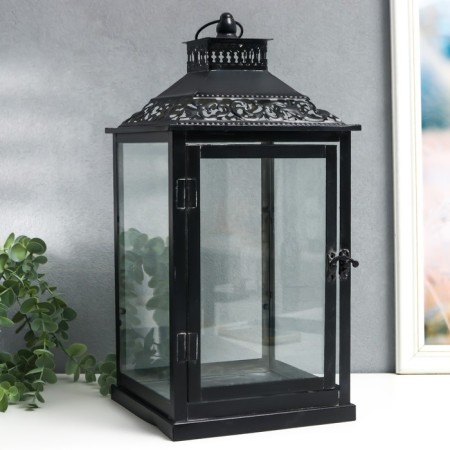 Summary metal, glass "Etna" black set 2 pcs 19x19x39 cm, 14x14x27 cm-3