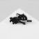 Icon "cat" hunter, jumping, black color in silver