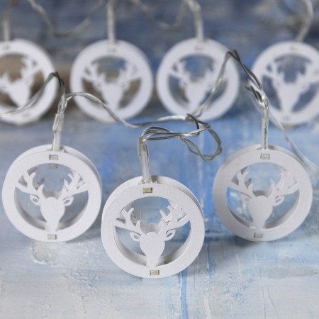 Garland “thread” 2 m with nozzles “deer”, ip20, transparent thread, 10 LED, warm white glow, AAH2-1