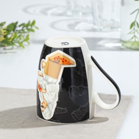 Porcelain share mug “I can allow”, 350 ml, black color-3