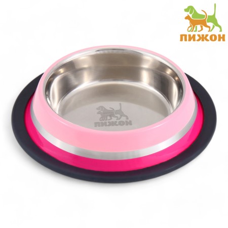 A bowl with a non -slip base, 225 ml, pink