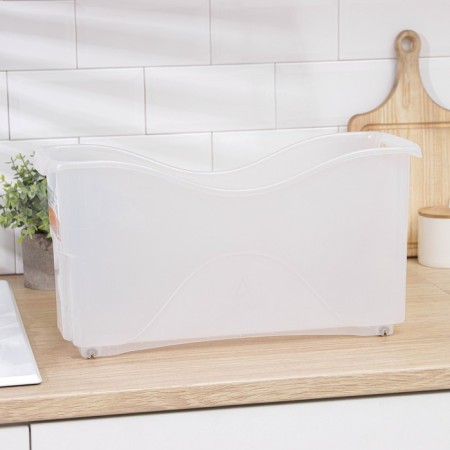 Container for storage household on wheels, 10 l, 46 × 16 × 23.5 cm, transparent-5