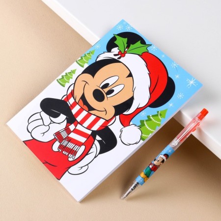 Chancellery set "Happy New Year", A6 notebook, pen, stickers, Mickey Mouse and his friends-6