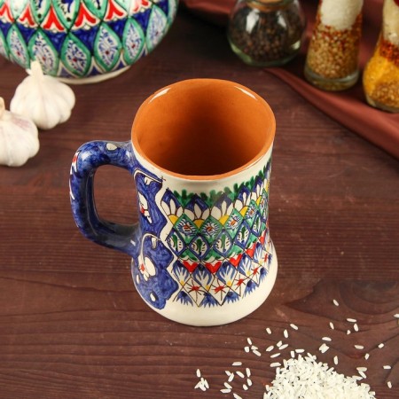 Rishtan ceramics mug "Disor", 500 ml, blue mix-4