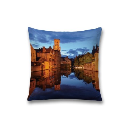Decorative pillowcase "flooded city", on a zipper, size 45x45 cm
