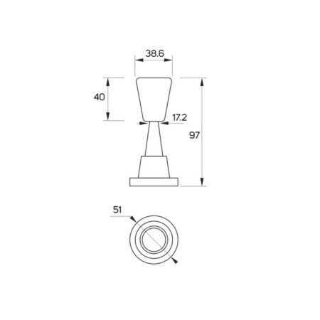 Lockland door limiter, straight, h = 97 mm, gray color-3