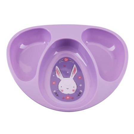 Baby "Bunny" plate, three -section
