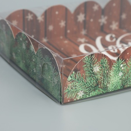 Box for confectionery products with PVC “Happy New Year!”, 10.5 x 21 x 3 cm, New Year-2