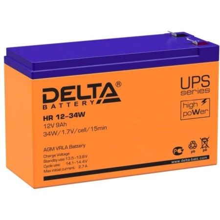 Battery for IBP Delta HR 12-34 W, 12 V, 9 Ah