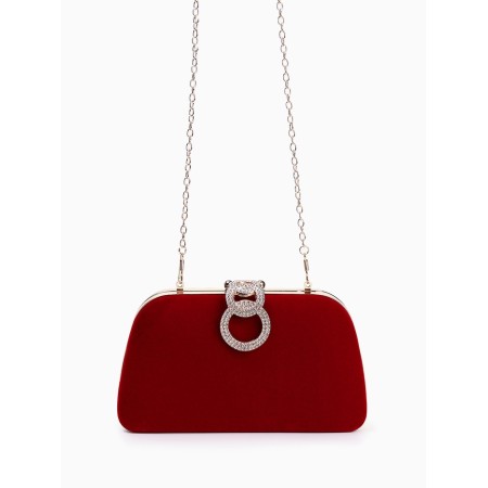 Female bag on the farmar, red color
