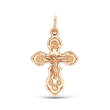 The cross "Orthodox" rounded, pink gilding