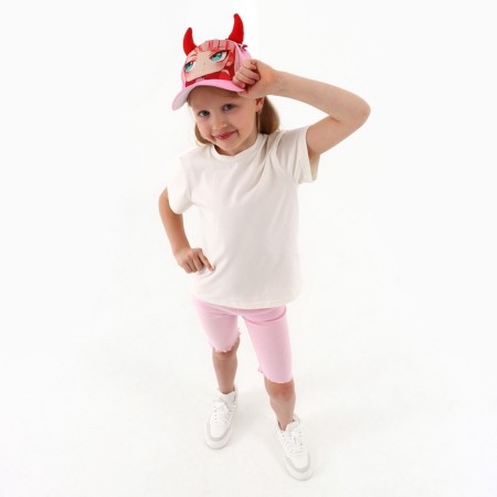 Baby cap for the girl "Devil" anime with hairpins, rr 52-54 5-7 years old-13