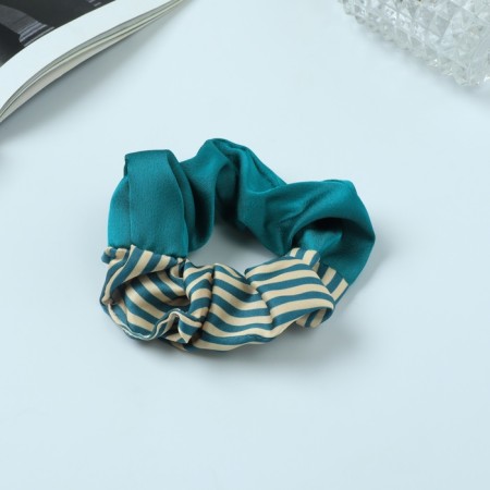 Hair gum "Orbit" half stripes, 8 cm, yellow-green