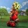 Garden figure "Gnome Girl Boy Cowdow with Grapes" 44x21x64cm