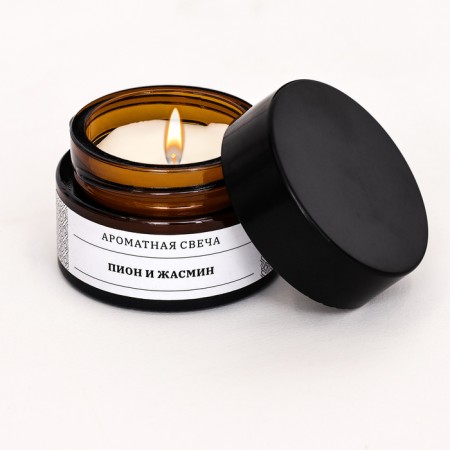 Aromatic candle in the bank "Peony and Jasmine", soy wax, 12 g-2
