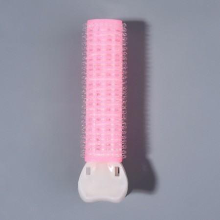 Bigudi for a basal volume, with a clamp, 2 × 1 cm, 10.7 cm, pink/beige color-2