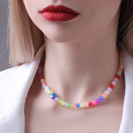 Beads "Hearts" Trio, multi -colored, 33 cm-3