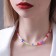 Beads "Hearts" Trio, multi -colored, 33 cm