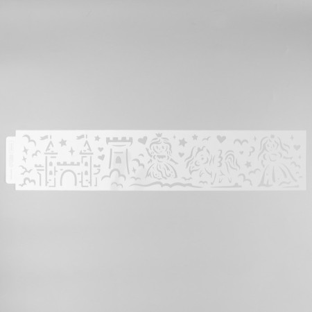 Tencil of border plastic "Princess and lock" 60x12 cm-3