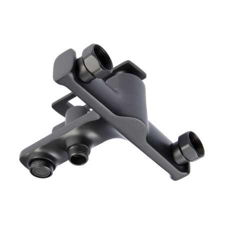 ACCOONA A63127AT bath mixer, single -leaf, pour 175 mm, shower set, black-2