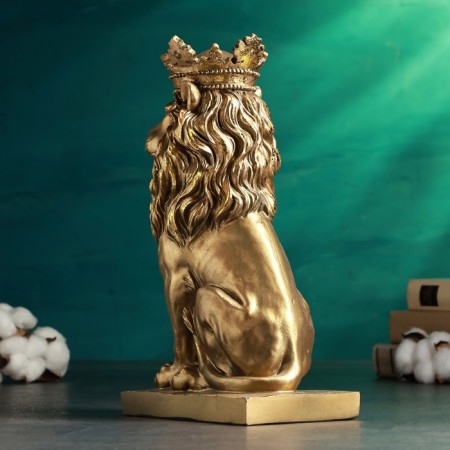 Figure "Leo with the crown" 36x22x16cm, bronze with gilding-3