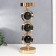 Summary Metal for 1 candle "Three black marble balls in the fields" Gold 37x12x12 cm
