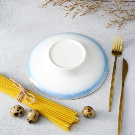 Porcelain plate for Magistro paste "Paveti", 430 ml, d = 21 cm, blue color-4