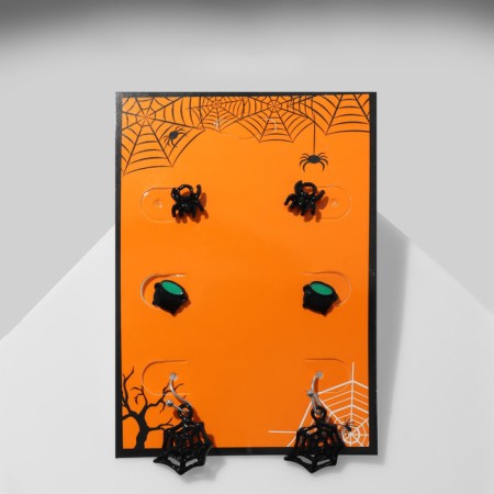 Pusets 3 pairs "Spider" and boiler, black-green color in silver-1