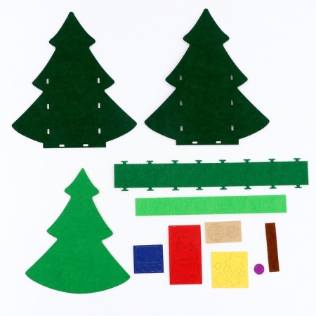 Set for creating a basket made of felt "New Year tree"-3