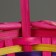 Wicker basket, d25 x 18 x 10/45 cm, pink, bamboo
