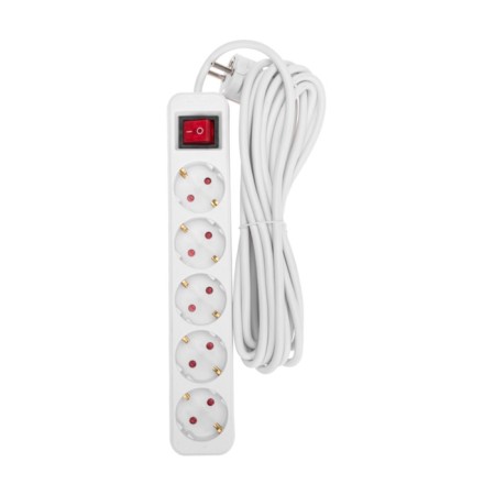 Extension cord Standard 5 nests, 5m, 3x1.0mm², s/h, with a switch, white rexant