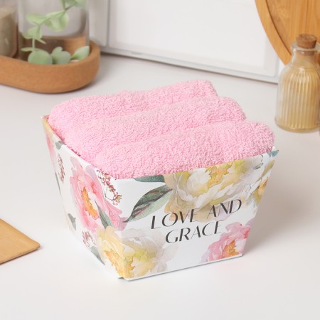 Ethel towel set "Love and Grace" 35x50 cm - 3 pcs, 100% HL, Makra 340 g/m2
