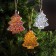 A set of Christmas tree balls "Christmas trees" 3 pcs., Battery, 1 LED, glow warm white, RGB, white