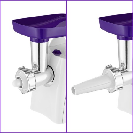 KitFort KT-2112-1, 1300 W meat grinder, 4 nozzles, cord 1 m, white and blue-4