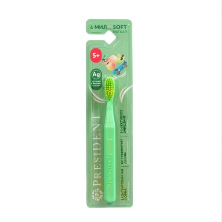 Children's President toothbrush from 5 years old, color mix-1