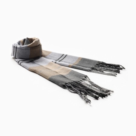 Male scarf, beige color/cage, size 31x170