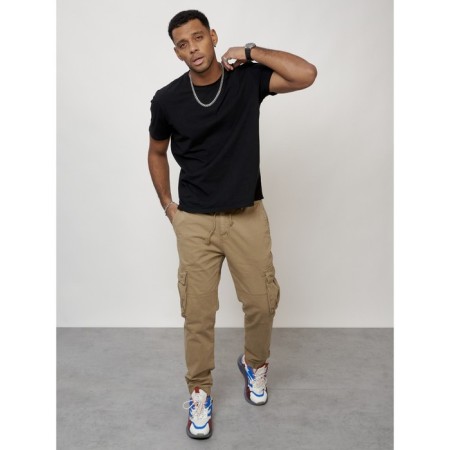 Cargo jeans men, size 56, beige color-2