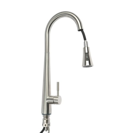 Amur kitchen mixer BY2030, single -leaf, tall, exhaust watering can, chrome-1