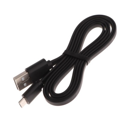 Cable MaxVI MC -01F, MicroUSB - USB, 2 A, 1 m, PVC braid, flat, black-2